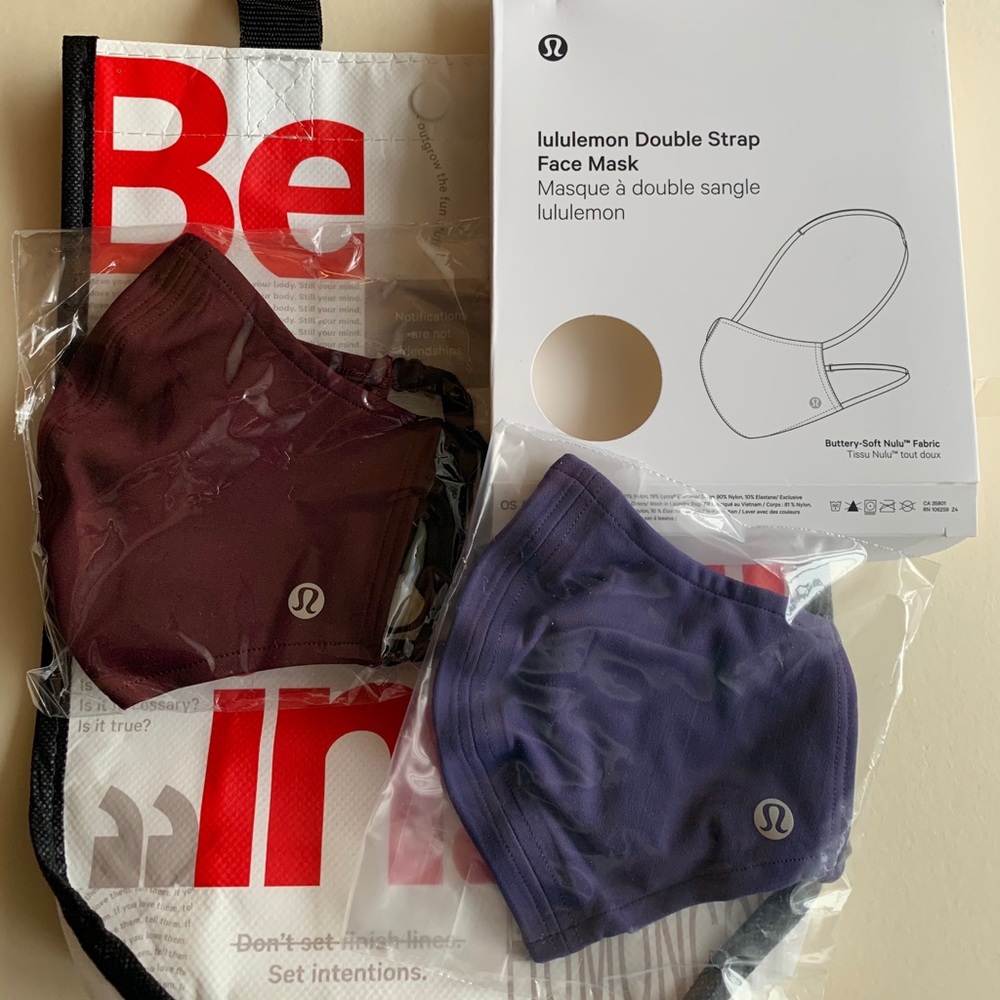 2pk lululemon face masks: maroon+purple💜❤️